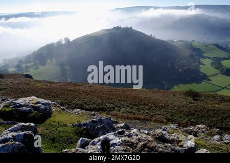 Castell Dinas Bran, Llangollen, pays de Galles du Nord. Banque D'Images