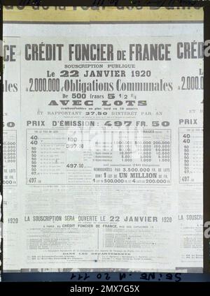 Paris, France affiche le crédit foncier de France , Banque D'Images
