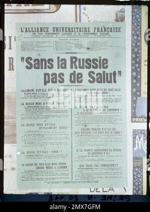 Paris, France affiche l'alliance universitaire française "sans la Russie, pas de salut , Banque D'Images