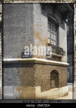 Paris (8th arr.), France plaque 'avenue George-V , Banque D'Images