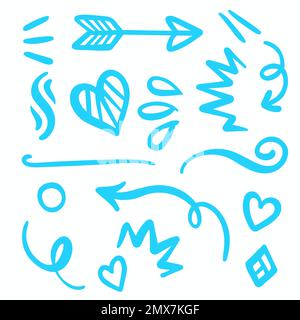 Boucles de bain bleues avec logo Swoosh Vector accent Line Work Illustration de Vecteur