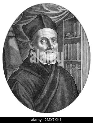 Athanasius Kircher. Portrait de l'érudit jésuite allemand, Athanasius Kircher (1602-1680), gravure, 1664 Banque D'Images