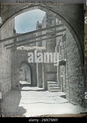 Jérusalem, rue de Palestine El Wad , 1918 - proche-Orient, Egypte, Palestine, Chypre - Paul Castelnau (section photographique des armées) - (9 janvier -6 octobre) Banque D'Images