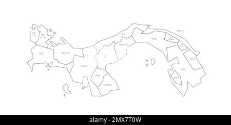 Panama carte politique des divisions administratives Illustration de Vecteur