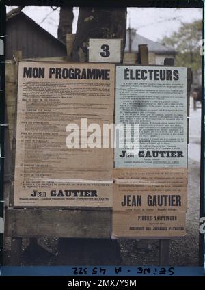 Paris, France affiche pour les élections municipales, Jean Gautier , Banque D'Images