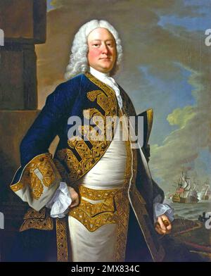 JOHN BYNG (1704-1757) Officier de la Marine royale britannique par Thomas Hudson, 1749 Banque D'Images