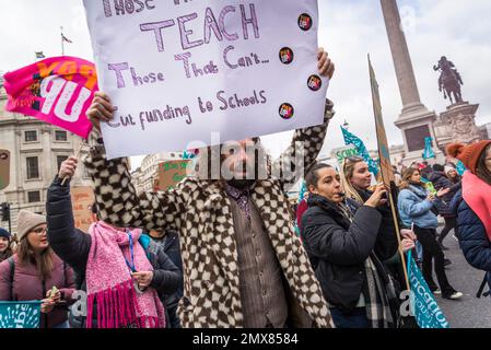 Les enseignants et les fonctionnaires se joignent à une grève de masse le mercredi prochain, Londres, Royaume-Uni. 01/02/2023 Banque D'Images