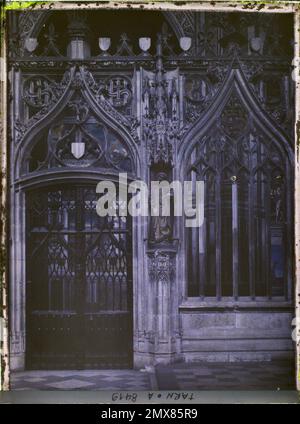 Albi, France la porte du choeur de la cathédrale Sainte-Cécile , 1916 - provinces françaises - Jean Brunhes, Auguste Léon et Georges Chevalier - (avril-juillet) Banque D'Images