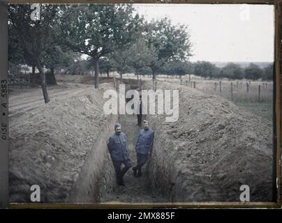 Conchy-les-pots, Oise, Picardie, France scène montrant des soldats dans une tranchée , 1915 - Picardie - Stéphane Passet Banque D'Images