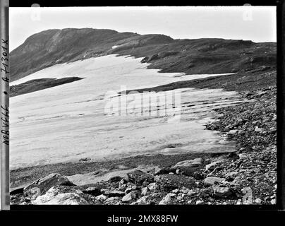 Fin, Norvège le glacier Hardangerjökulen , 1910 - Voyage d'Albert Kahn et Auguste Léon en Scandinavie - (9 août - 14 septembre) Banque D'Images