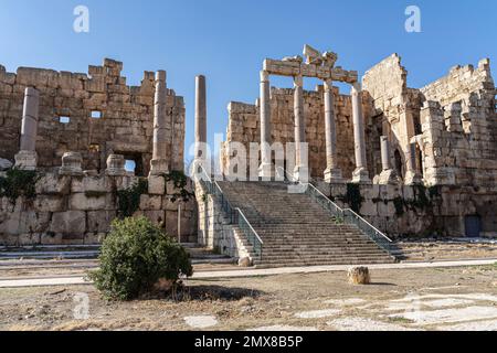 Le complexe du temple romain de Baalbek, Liban Banque D'Images