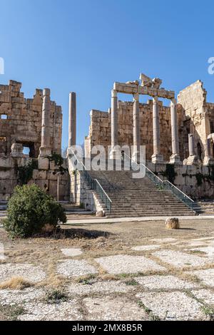 Le complexe du temple romain de Baalbek, Liban Banque D'Images