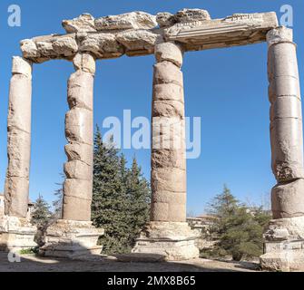 Le complexe du temple romain de Baalbek, Liban Banque D'Images