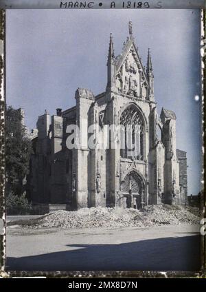 Reims , Marne , Champagne , France , 1919 - Reims - Auguste Léon - (septembre) Banque D'Images
