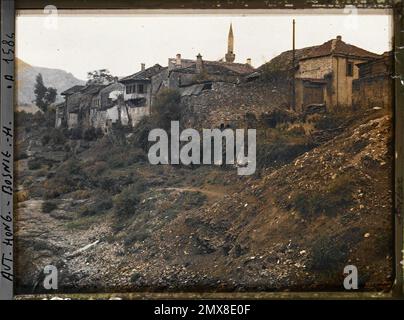 Mostar, Bosnie-Herzégovine la vieille ville , 1912 - Balkans, Italie - Jean Brunhes et Auguste Léon - (13 octobre - 27) Banque D'Images