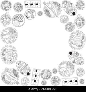 Ensemble vectoriel de plats thaïlandais Illustration de Vecteur