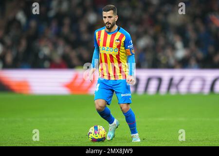 Madrid, Espagne. 02/02/2023, José Luis Gaya de Valence CF pendant le match de la Liga entre Real Madrid et Valencia CF a joué au stade Santiago Bernabeu sur 2 février 2023 à Madrid, Espagne. (Photo de Bagu Blanco / PRESSIN) Banque D'Images