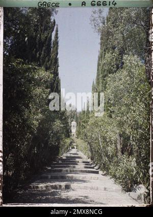 Corfou, Grèce l'Achilleion - les Jardins , 1913 - Balkans, Italie - Jean Brunhes et Auguste Léon - (septembre - 23 octobre) Banque D'Images