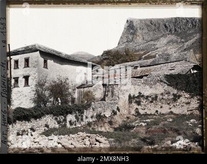 Mostar, Bosnie-Herzégovine la vieille ville , 1912 - Balkans, Italie - Jean Brunhes et Auguste Léon - (13 octobre - 27) Banque D'Images