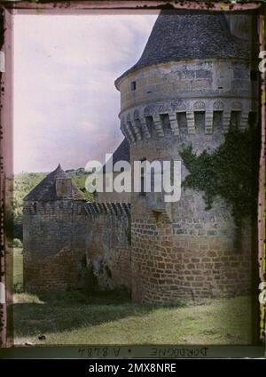 Les Eyzies, Dordogne, France , 1916 - provinces françaises - Jean Brunhes, Auguste Léon et Georges Chevalier - (avril-juillet) Banque D'Images