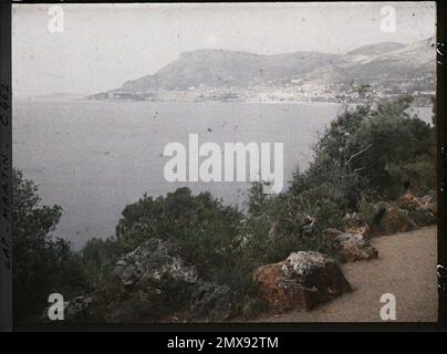 Cap Martin , France , 1921 Cap Martin, Italie, Cap Martin - Auguste Léon (fév. -Avril) Banque D'Images