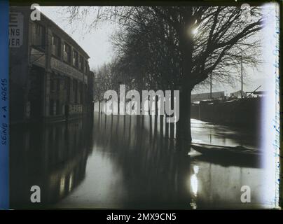Boulogne-sur-Seine, France inonde le quai de Boulogne (actuel quai Alphonse le Gallo) , Banque D'Images