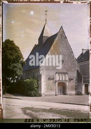 Chenonceaux, France l'église Saint-Jean-Baptiste , 1915-Centre de France, Loiret, Indre-et-Loire, Loir-et-cher-Jean Brunhes et Auguste Léon-(août) Banque D'Images