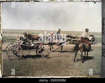 Entre Kiakhta et Orga, Transsaïkalie, Mongolie la poste Mongole traverse la caravane de Stéphane Passet , 1913 - Mongolie - Stéphane Passet - (6-25 juillet) Banque D'Images