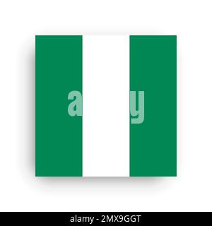 Drapeau vectoriel carré du Nigeria Illustration de Vecteur