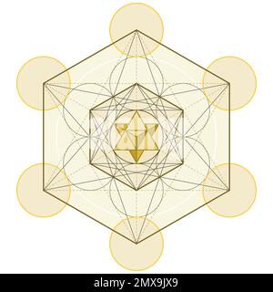 Conception vectorielle du symbole metatron, géométrie sacrée, figure géométrique metatron Illustration de Vecteur