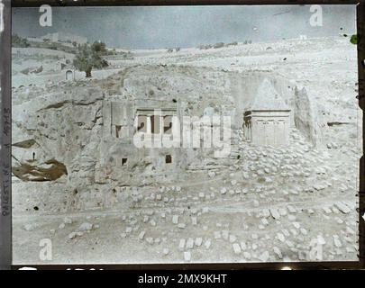 Est de Jérusalem, Palestine tombes de Zacharia et Jacques , 1918 - proche-Orient, Egypte, Palestine, Chypre - Paul Castelnau (section photographique des armées) - (9 janvier -6 octobre) Banque D'Images