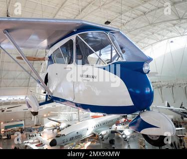 Waterman Aerobile #6 (1937) au centre Steven F. Udvar-Hazy du Smithsonian National Air and Space Museum, Chantilly, Virginie, États-Unis Banque D'Images