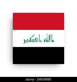 Drapeau vectoriel carré de l'Irak Illustration de Vecteur