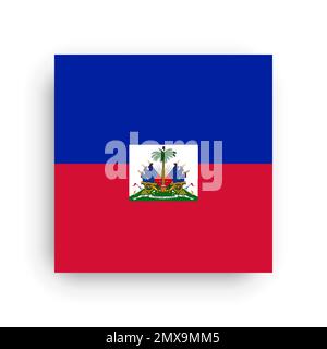 Drapeau vectoriel carré d'Haïti Illustration de Vecteur