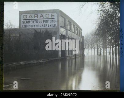 Boulogne-sur-Seine, France inonde le quai de Boulogne (actuel quai Alphonse le Gallo) , Banque D'Images