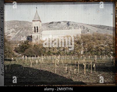 Mostar, Eglise de Bosnie-Herzégovine , 1912 - Balkans, Italie - Jean Brunhes et Auguste Léon - (13 octobre - 27) Banque D'Images