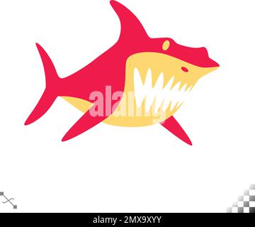 requin agressif plat simple Illustration de Vecteur