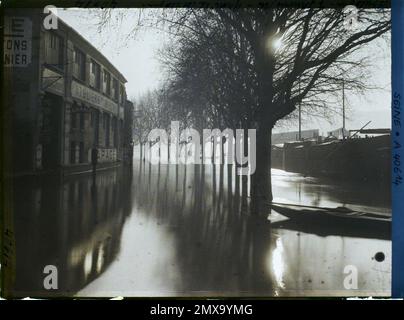 Boulogne-sur-Seine, France inonde le quai de Boulogne (actuel quai Alphonse le Gallo) , Banque D'Images