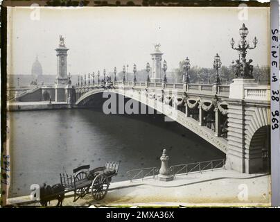 Paris (VIIE-VIIIE arr.), France le Pont Alexandre-III et les Invalides , Banque D'Images