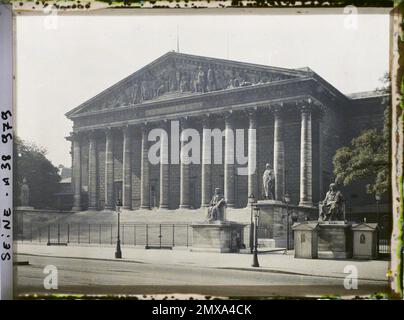 Paris (7th arr.), France le Palais Bourbon ou Chambre des députés, Assemblée nationale actuelle , Banque D'Images