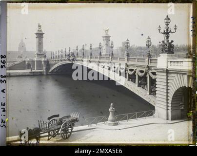 Paris (VIIE-VIIIE arr.), France le Pont Alexandre-III et les Invalides , Banque D'Images