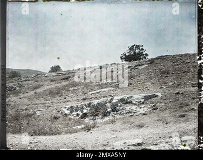 Au sud de Jérusalem, Palestine Haceldama (champ de sang) dans la vallée de Hinnom , 1918 - proche-Orient, Egypte, Palestine, Chypre - Paul Castelnau (section photographique des armées) - (9 janvier -6 octobre) Banque D'Images