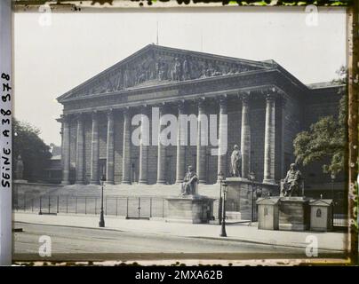 Paris (7th arr.), France le Palais Bourbon ou Chambre des députés, Assemblée nationale actuelle , Banque D'Images