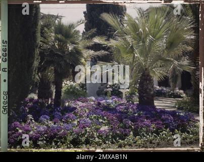 Corfou, Grèce l'Achilleion - les Jardins , 1913 - Balkans, Italie - Jean Brunhes et Auguste Léon - (septembre - 23 octobre) Banque D'Images