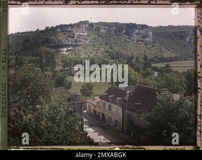 Les Eyzies, Dordogne, France , 1916 - provinces françaises - Jean Brunhes, Auguste Léon et Georges Chevalier - (avril-juillet) Banque D'Images