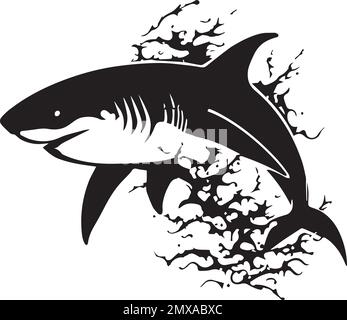 Logo monochrome Shark de facturation pour les équipes sportives et les marques Illustration de Vecteur