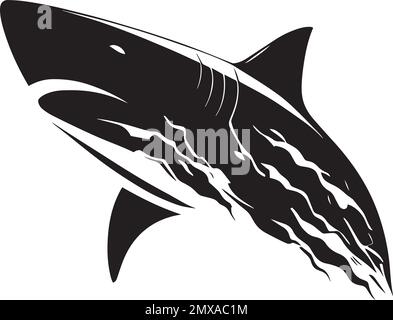 Logo monochrome Shark de facturation pour les équipes sportives et les marques Illustration de Vecteur