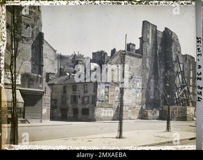 Paris (4th arr.), France rue Beaubourg en construction , Banque D'Images