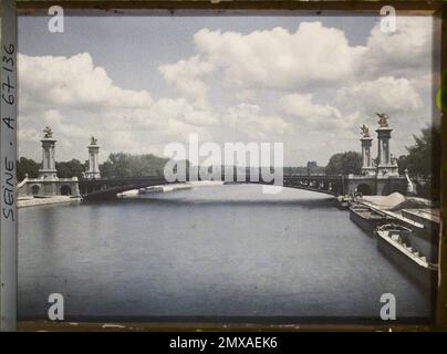 Paris (VIIE-VIIIE arr.), France le Pont Alexandre III , Banque D'Images