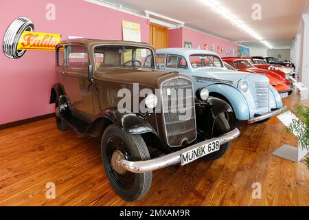 Opel P 4, musée automobile d'Engstingen, voiture classique, exposition, BMW, Engstingen, Bade-Wurtemberg, Allemagne Banque D'Images